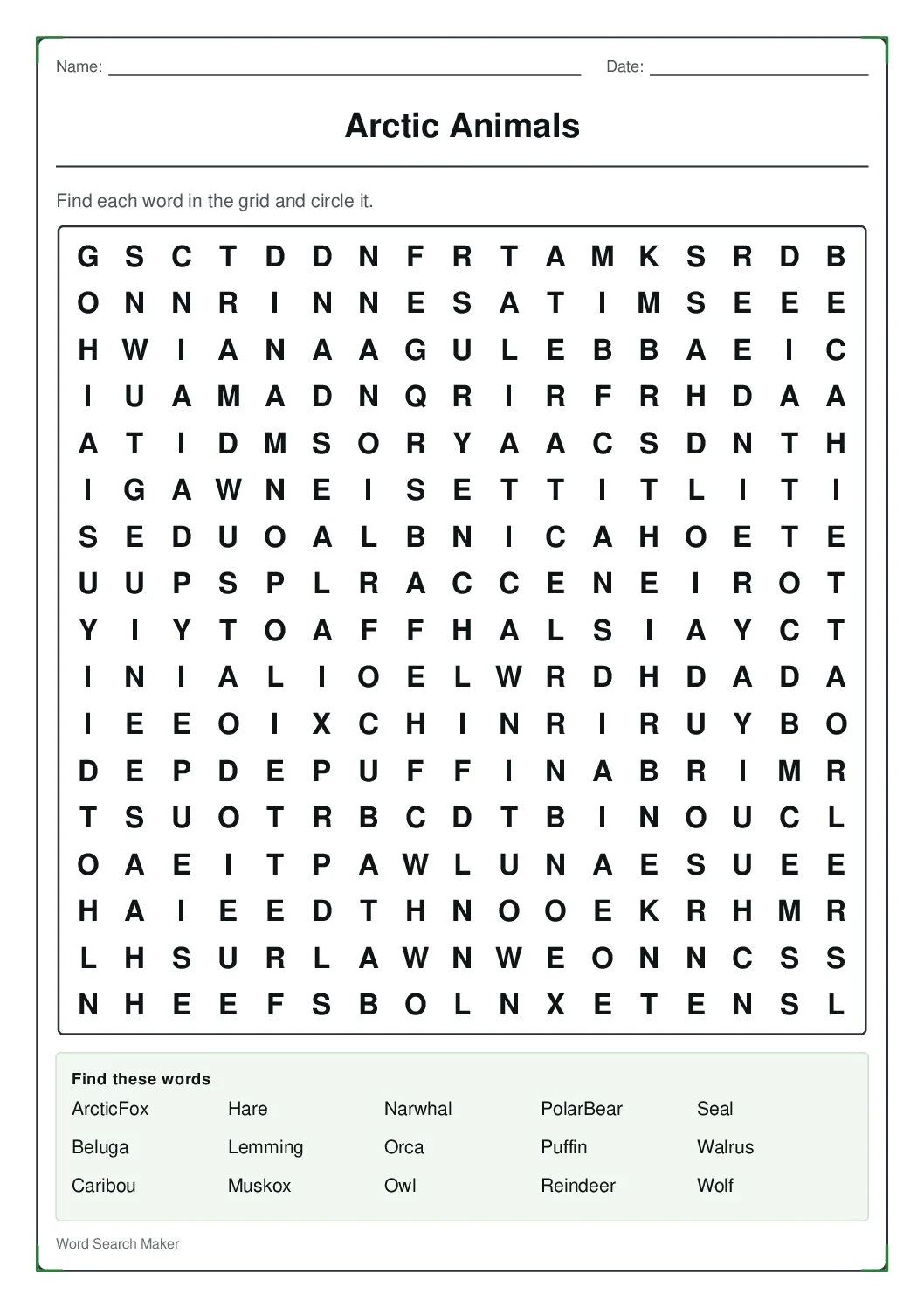 arctic-animals – first page