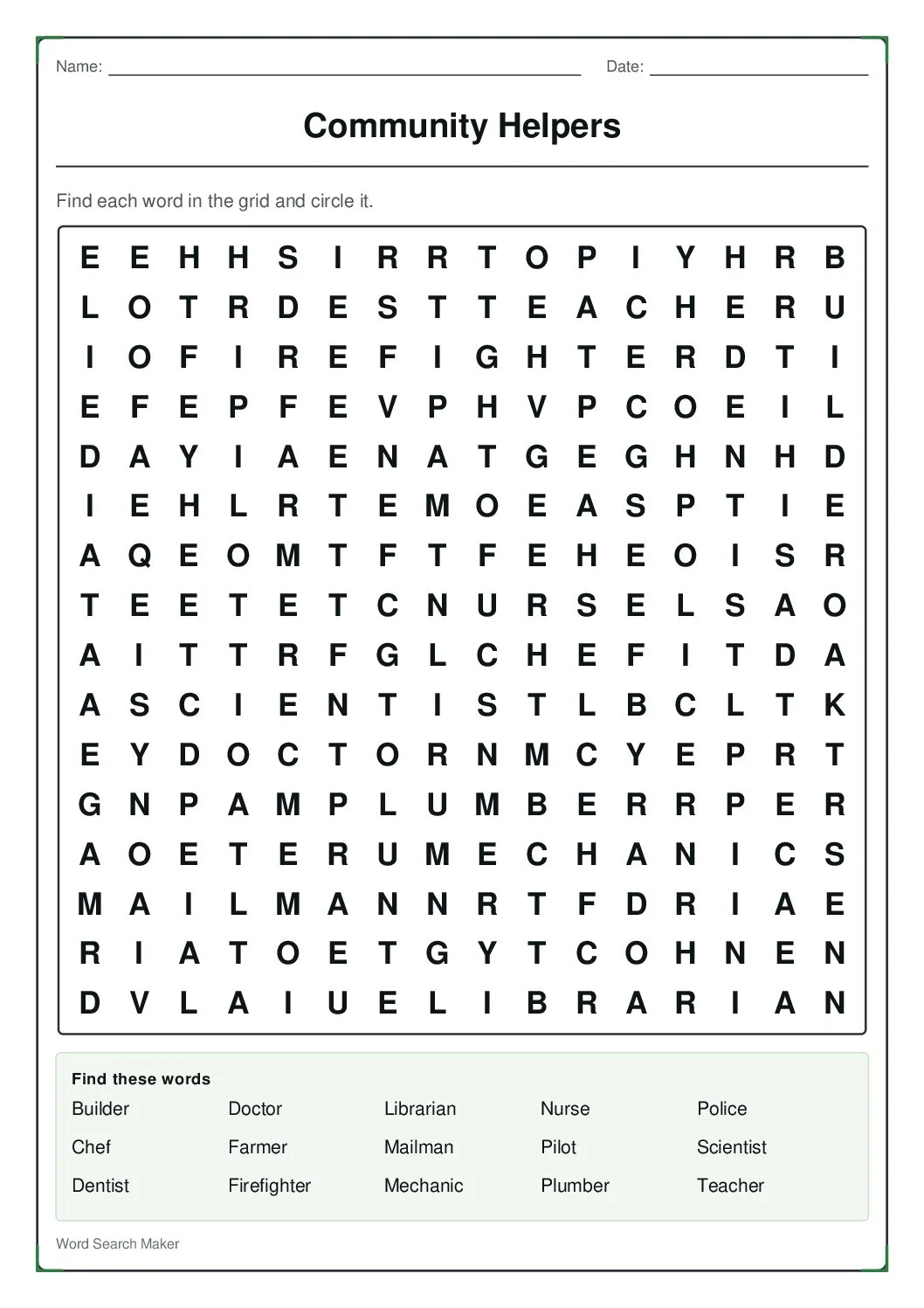 community-helpers – first page