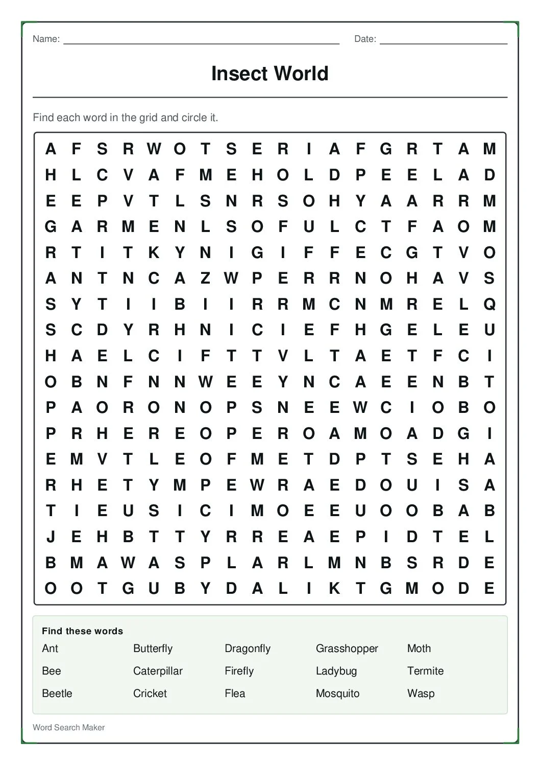 insect-world – first page