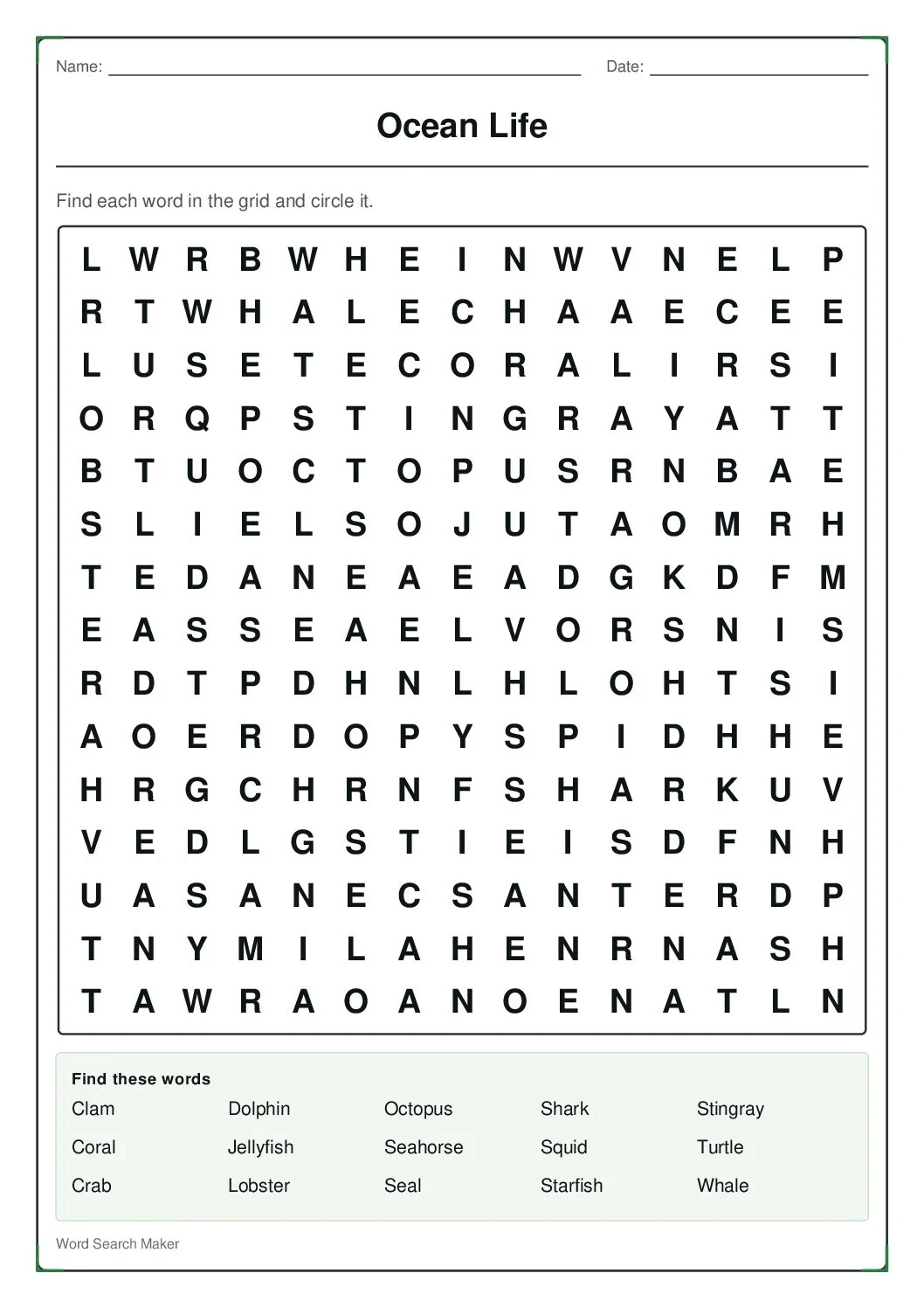 ocean-life – first page