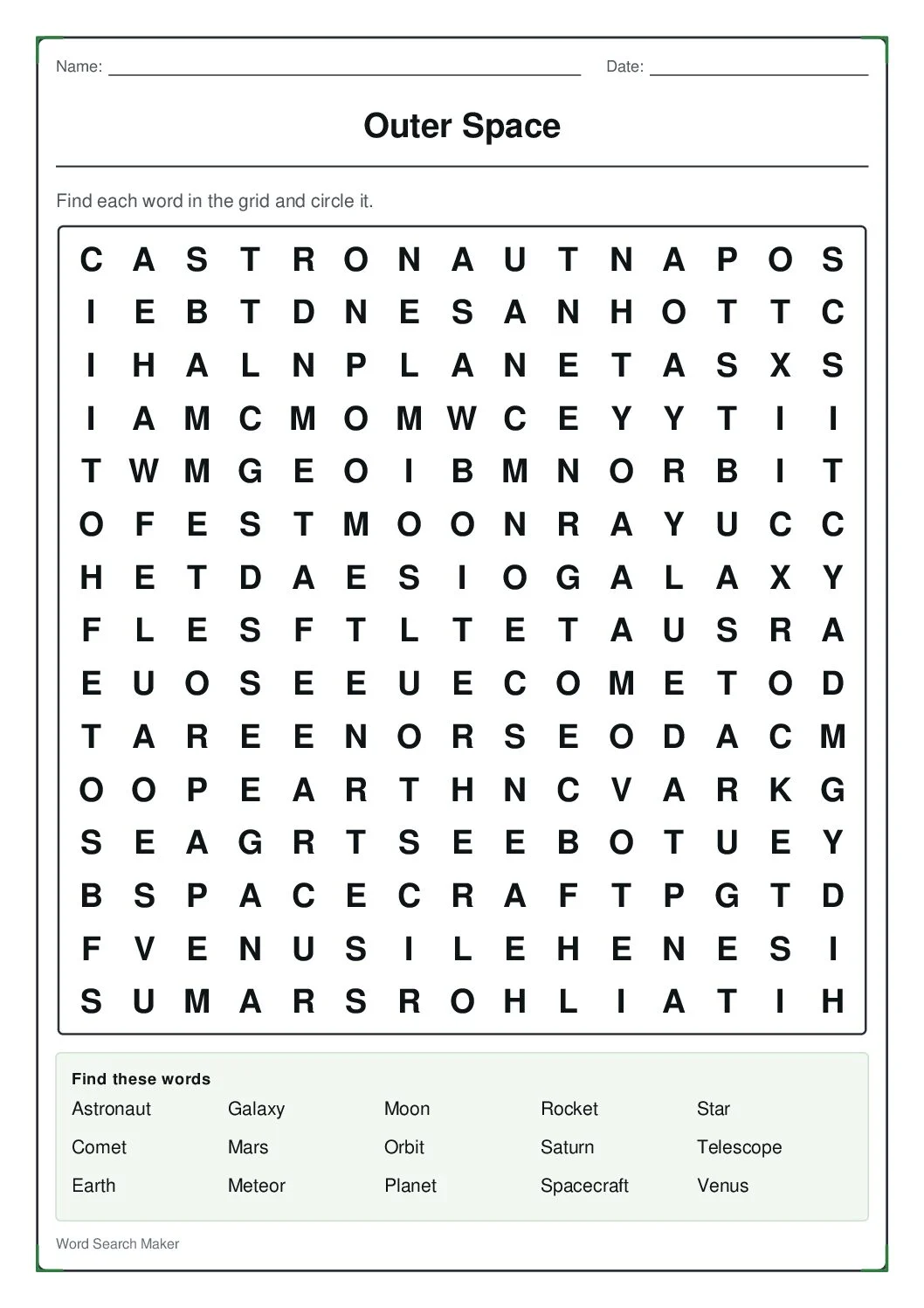 outer-space – first page