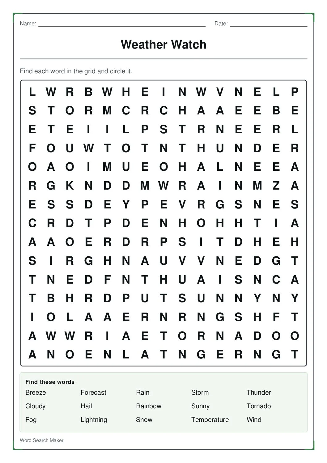 weather-watch – first page